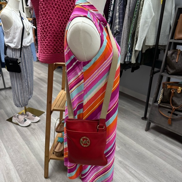 Michael Kors Red Leather Crossbody Bag - Picture 8 of 8